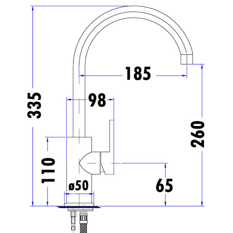 Maya Gooseneck Sink Mixer PCR1001