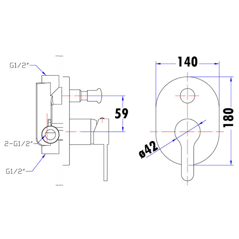 Maya Wall Mixer w Diverter PCR3002