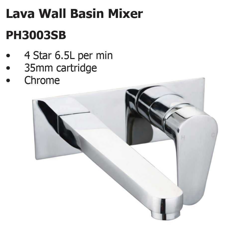 Lava Wall Basin Mixer PH3003SB - Bathroom Hub