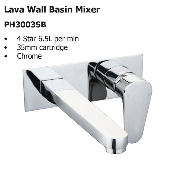 Lava Wall Basin Mixer PH3003SB