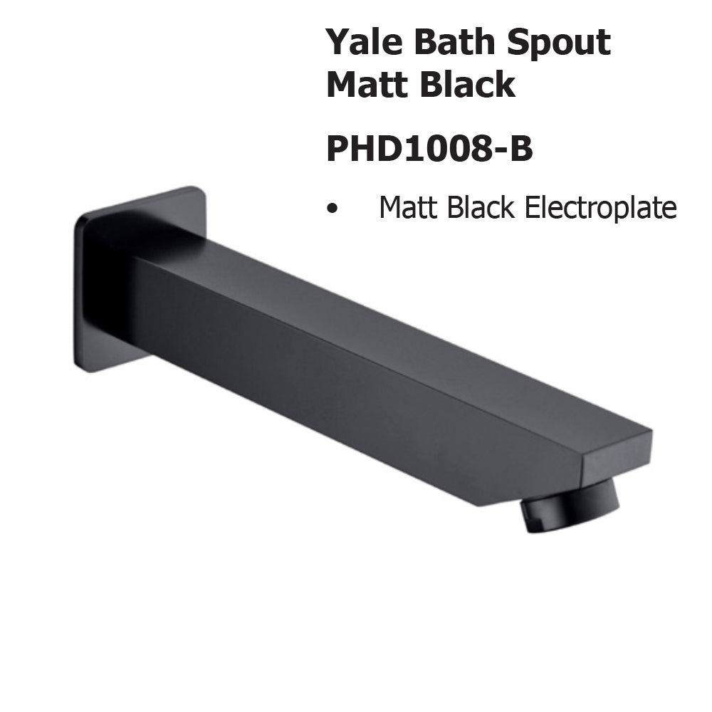Yale Bath Spout Matt Black PHD1008-B - Bathroom Hub