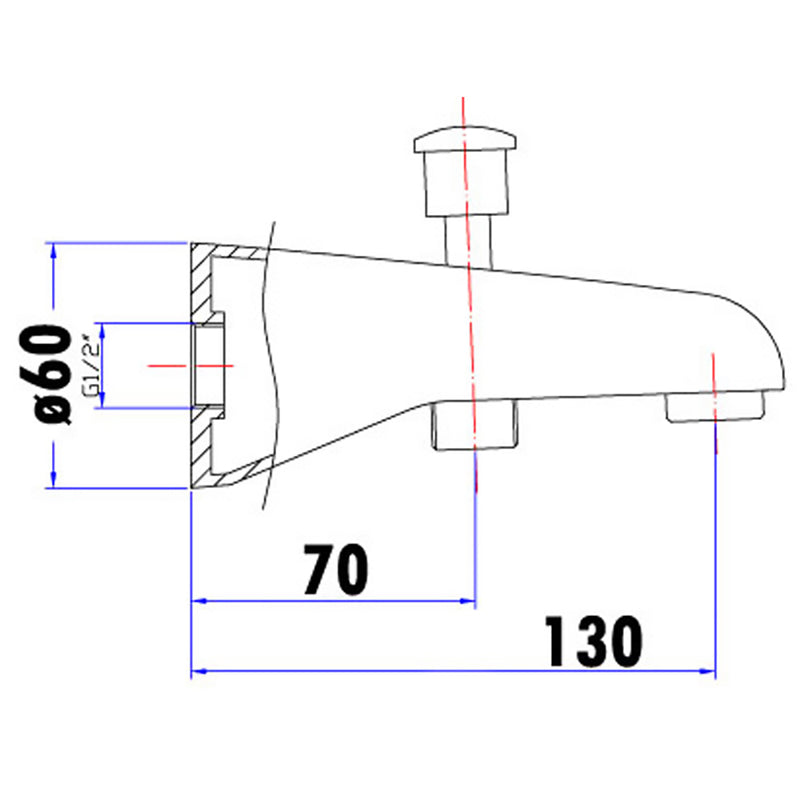 Yale Bath Spout w Diverter PHD-1002