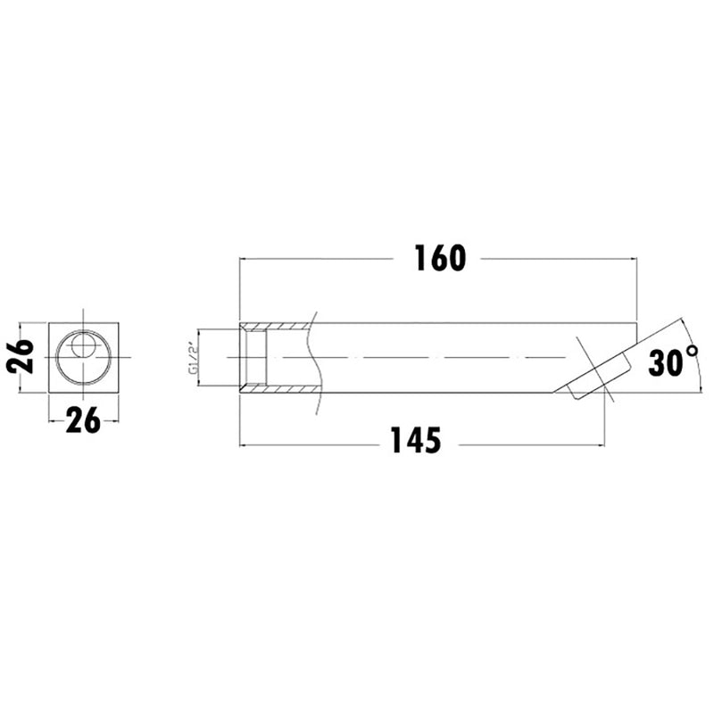 Yale Bath Spout Matt Black PHD1004-B