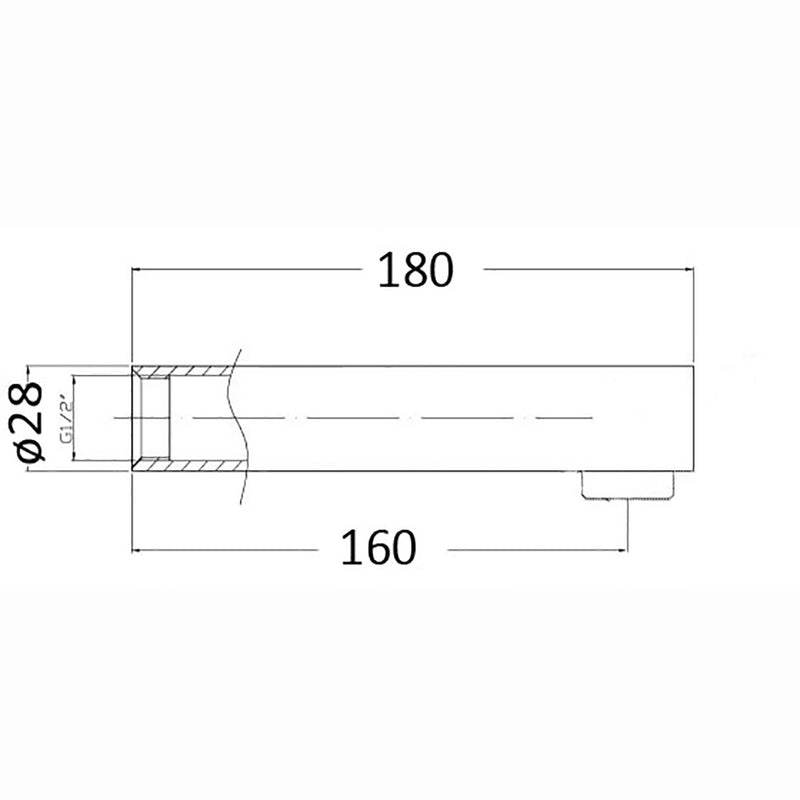 Yale Bath Spout Matt Black PHD-1005-B