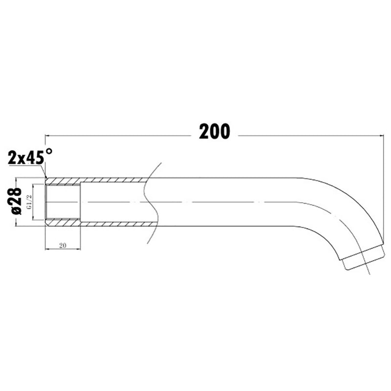 Yale Bath Spout Matt Black PHD1007-B