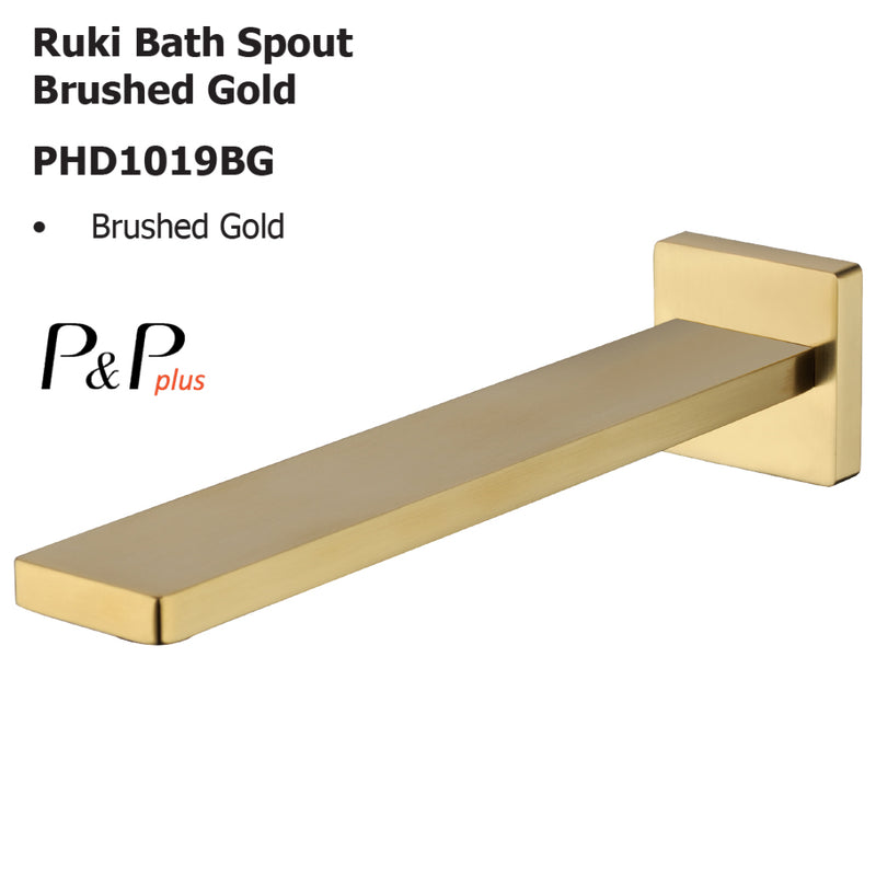 Ruki Bath Spout Brushed Gold PHD1019BG - Bathroom Hub