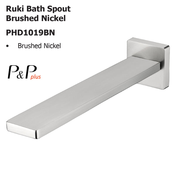 Ruki Bath Spout Brushed Nickel PHD1019BN - Bathroom Hub