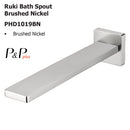 Ruki Bath Spout Brushed Nickel PHD1019BN - Bathroom Hub