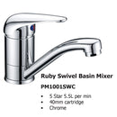 Ruby Swivel Basin Mixer PM1001CHC-LF