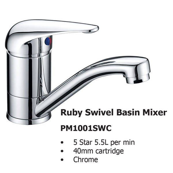 Ruby Swivel Basin Mixer PM1001SWC