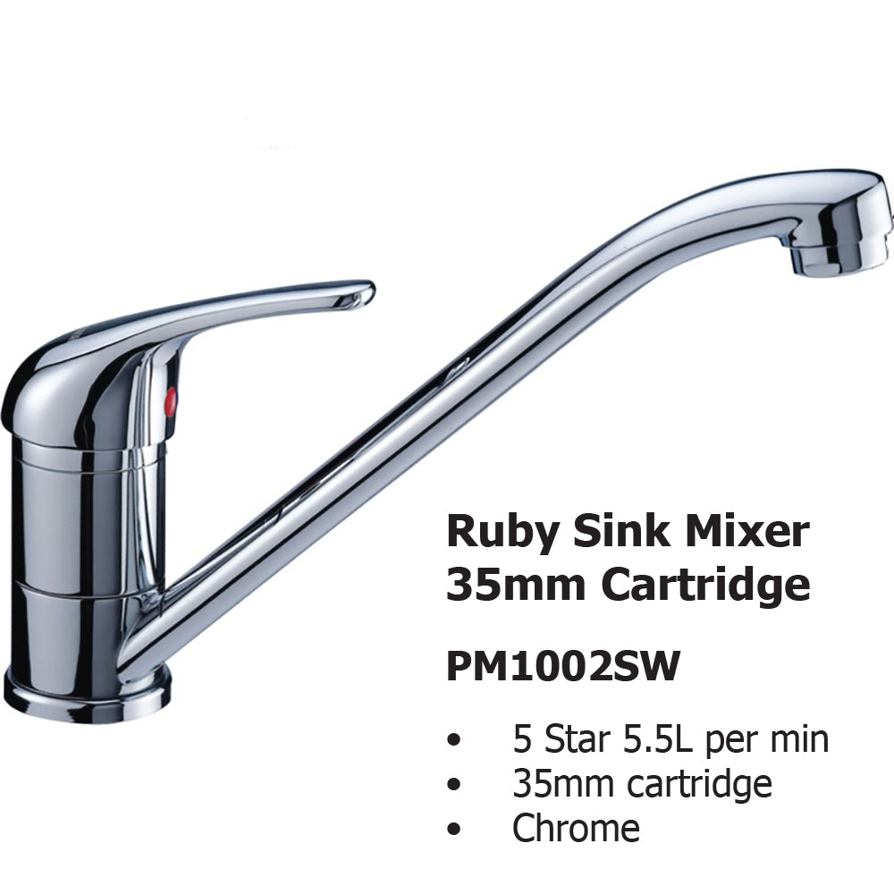Ruby Sink Mixer 35mm Cartridge PM1002SW - Bathroom Hub