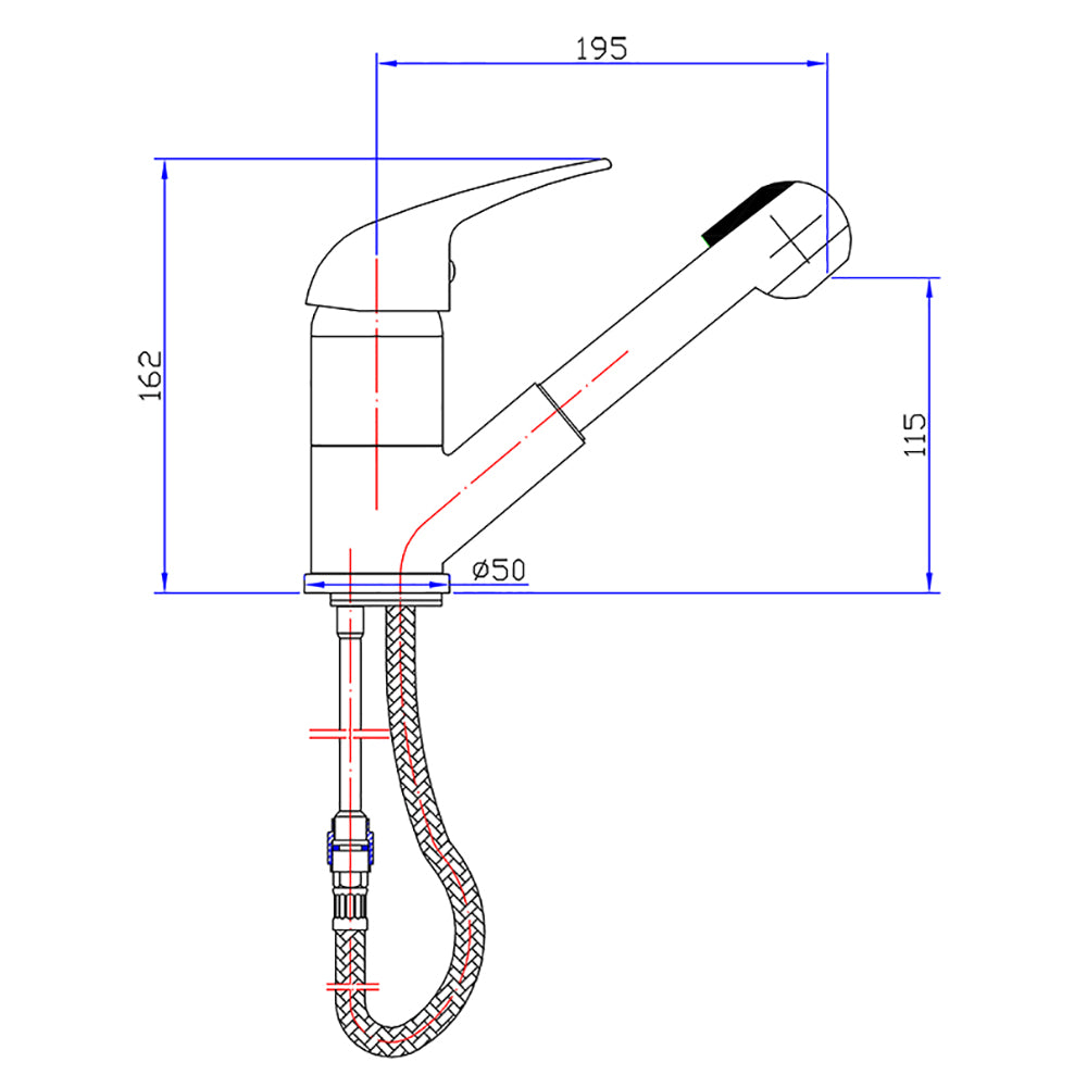 Ruby Pull out Sink Mixer PM1004LF - Bathroom Hub
