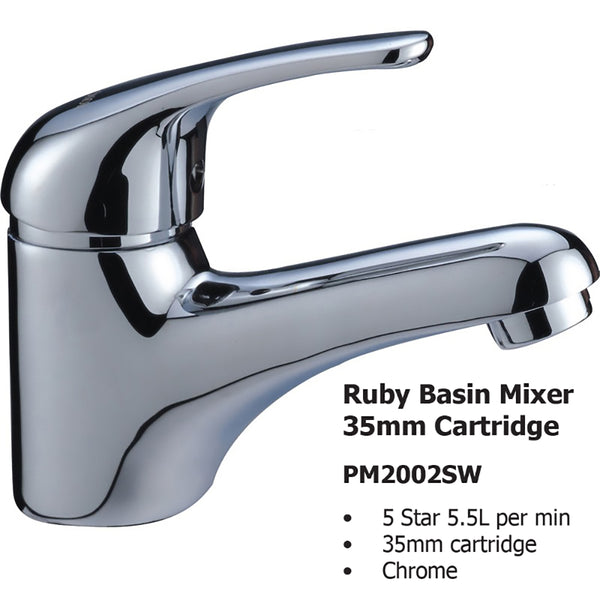 Ruby Basin Mixer 35mm Cartridge PM2002SW