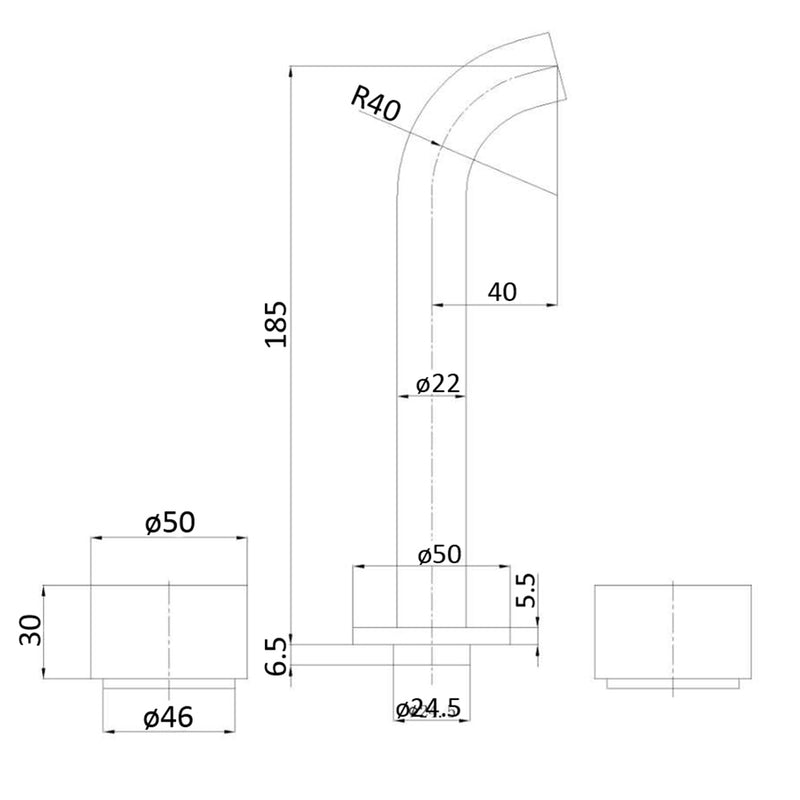 Tana 1/4 Turn C/D Basin/Bath Set Brushed Nickel POK90NZ01-BN