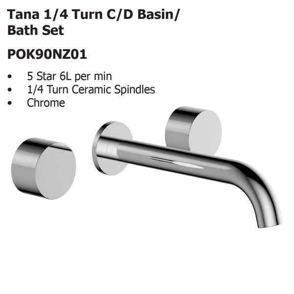 Tana 1/4 Turn C/D Basin/ Bath Set POK90NZ01