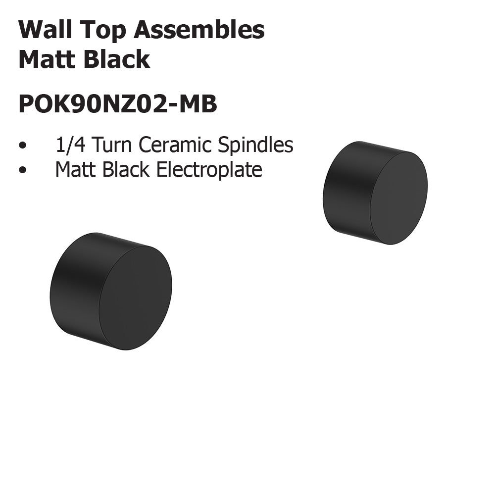 Tana Wall Top Assembles Matt Black POK90NZ02-MB - Bathroom Hub