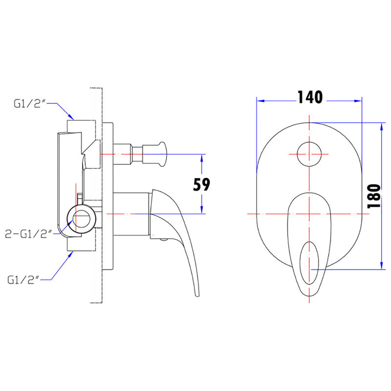 Mina Wall Mixer w Diverter PQ-3002SW