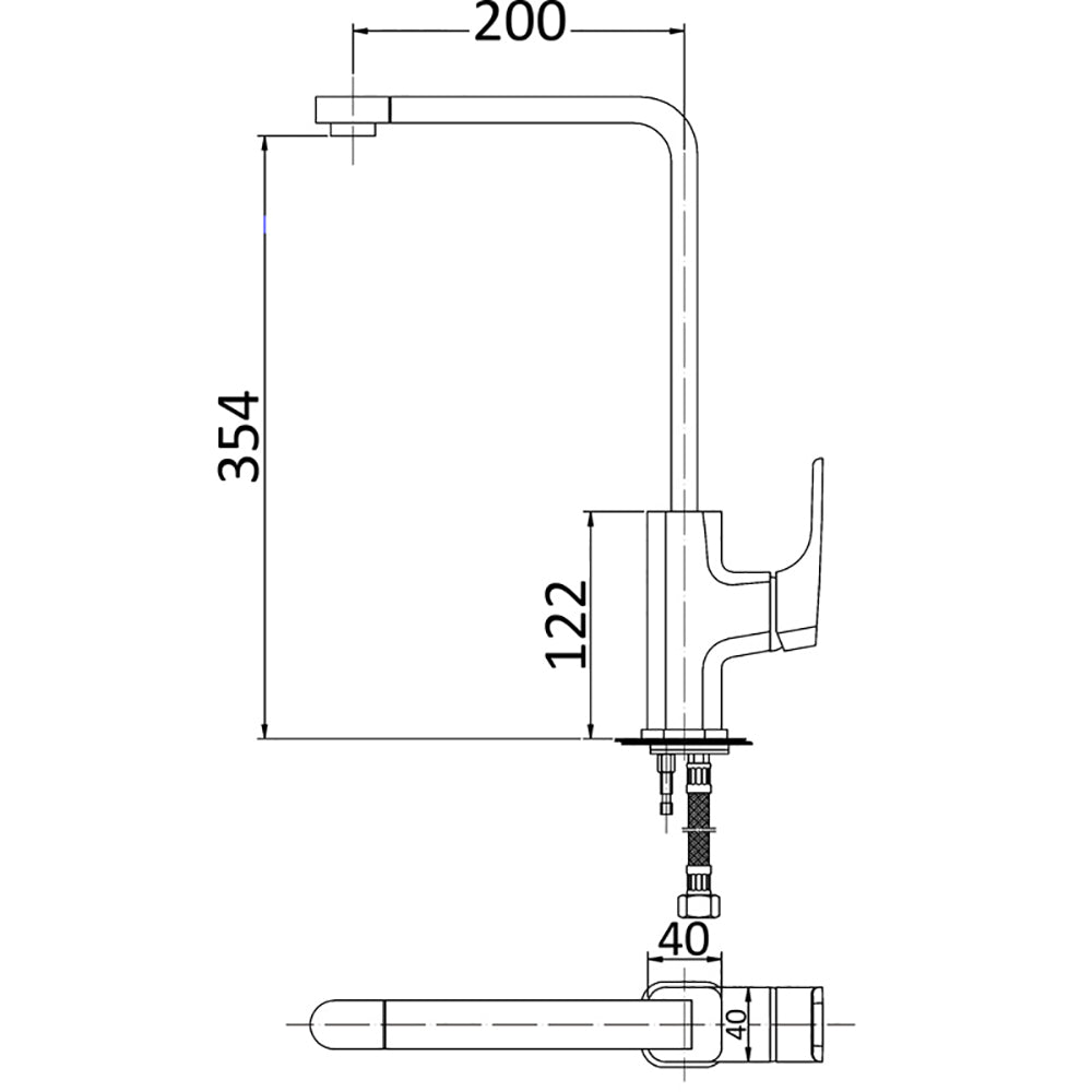 Eden Sink Mixer Matt Black PSL1001-B - Bathroom Hub