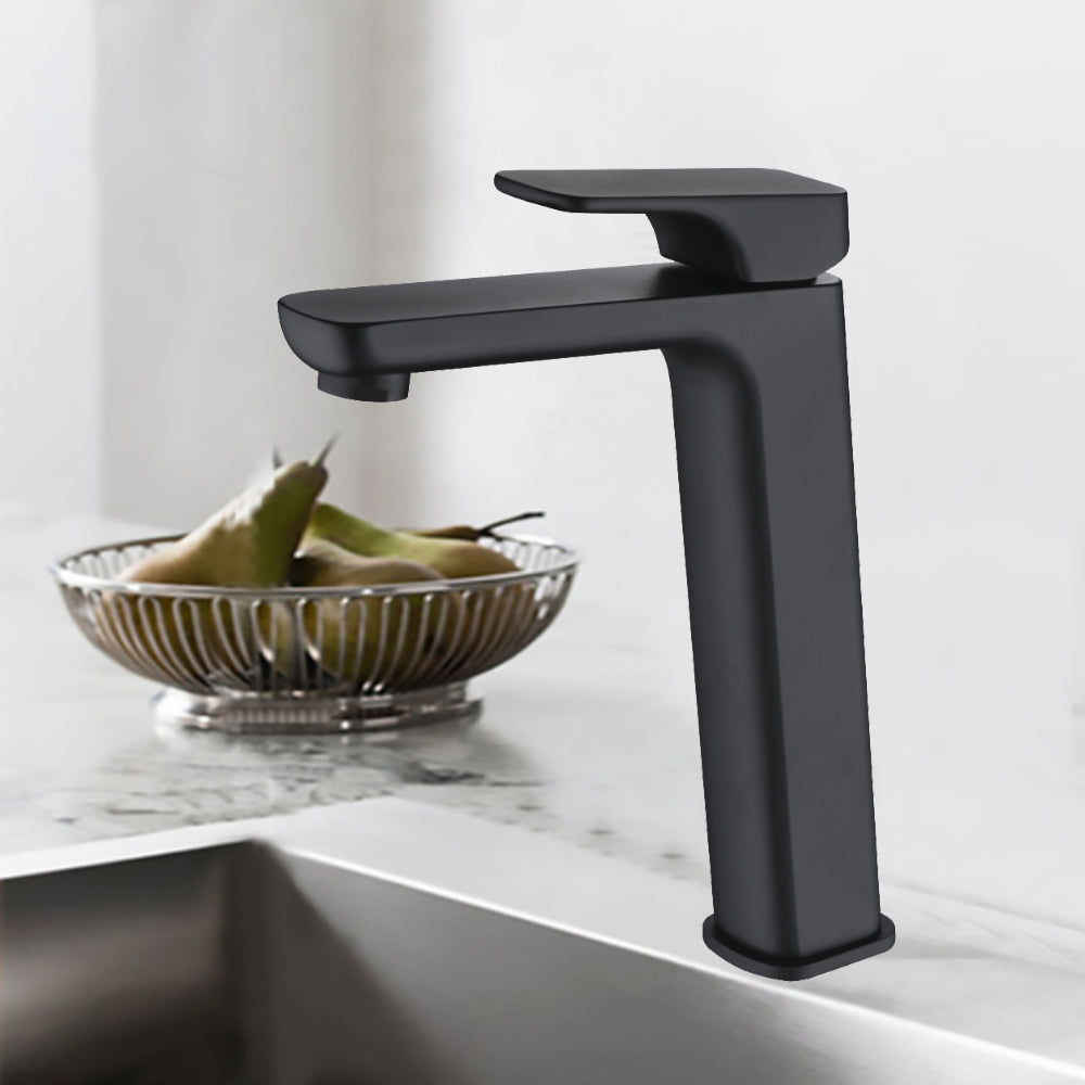 Eden High Rise Basin Mixer Matt Black PSL2002LF-B - Bathroom Hub