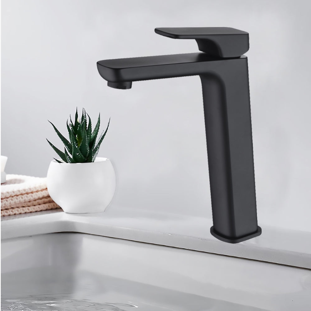 Eden High Rise Basin Mixer Matt Black PSL2002LF-B - Bathroom Hub