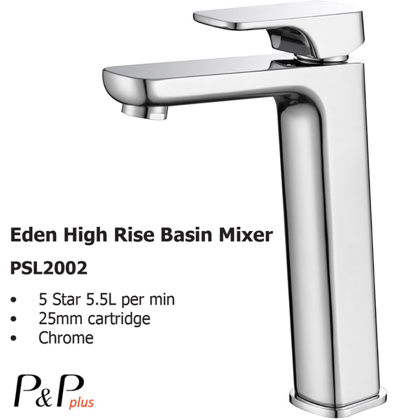 Eden High Rise Basin Mixer PSL2002 - Bathroom Hub
