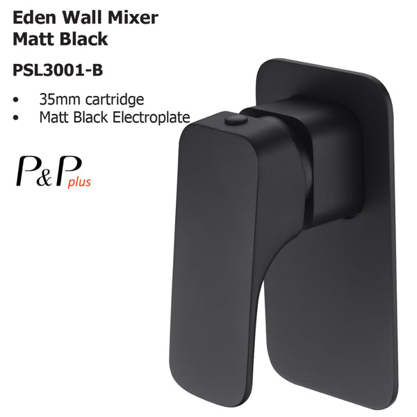 Eden Wall Mixer Matt Black PSL3001-B