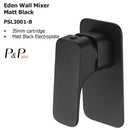 Eden Wall Mixer Matt Black PSL3001LF-B