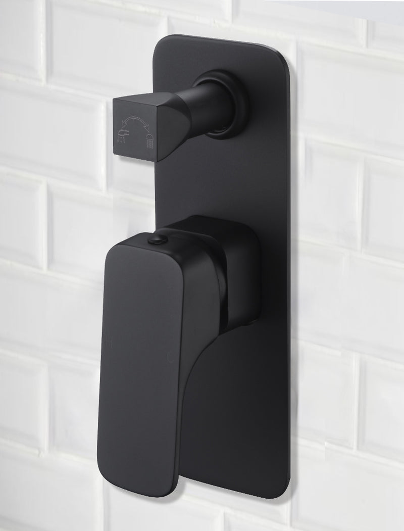 Eden Wall Mixer With Diverter Matt Black PSL3002-B