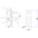 Eden Wall Mixer With Diverter Matt Black PSL3002LF-B