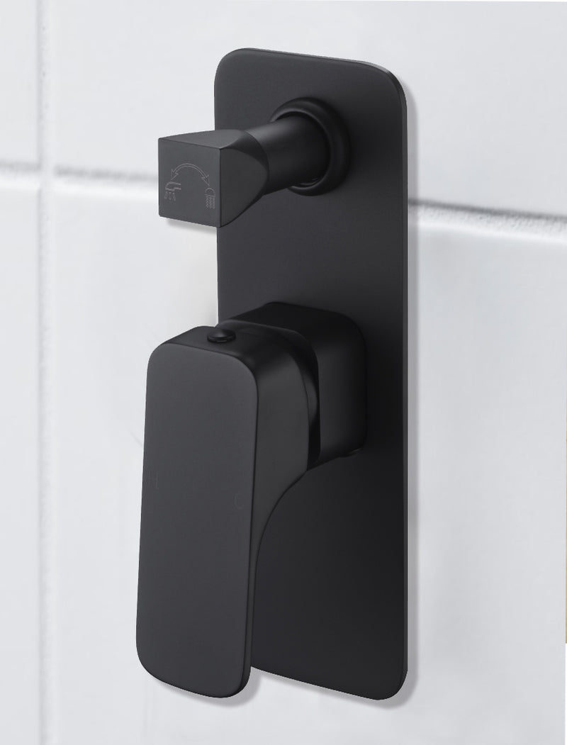 Eden Wall Mixer With Diverter Matt Black PSL3002LF-B
