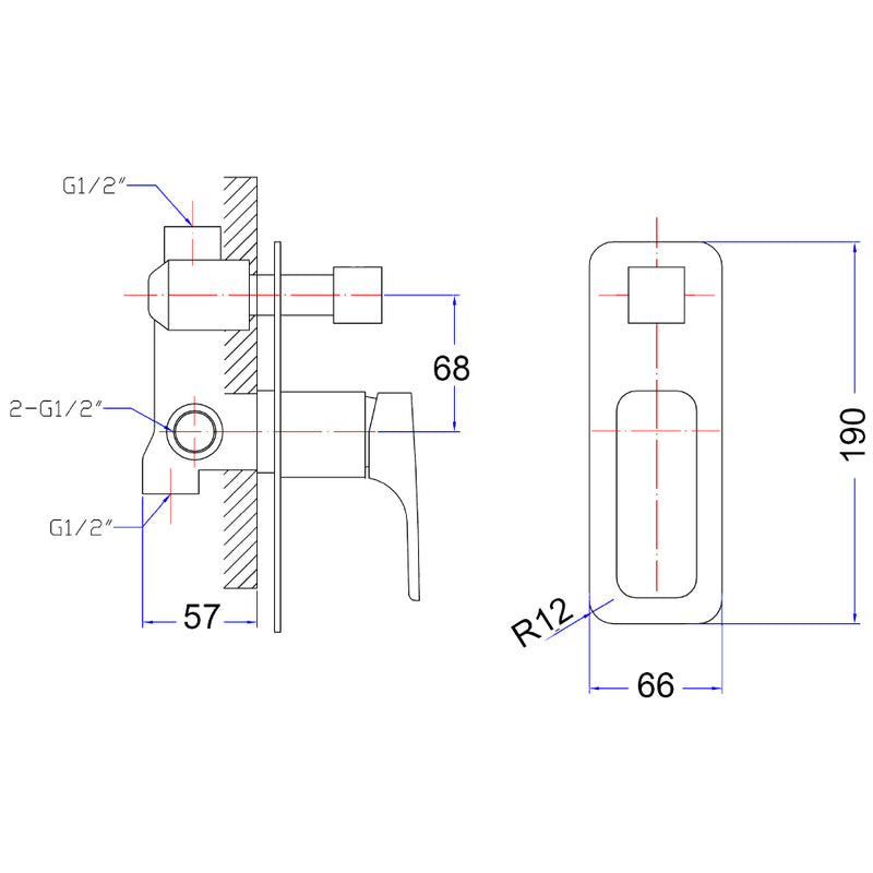 Eden Wall Mixer with Diverter PSL3002 - Bathroom Hub