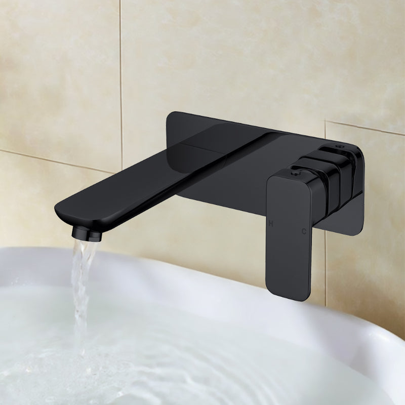 Nova New Wall Basin Mixer Matt Black PSR3006SB-B