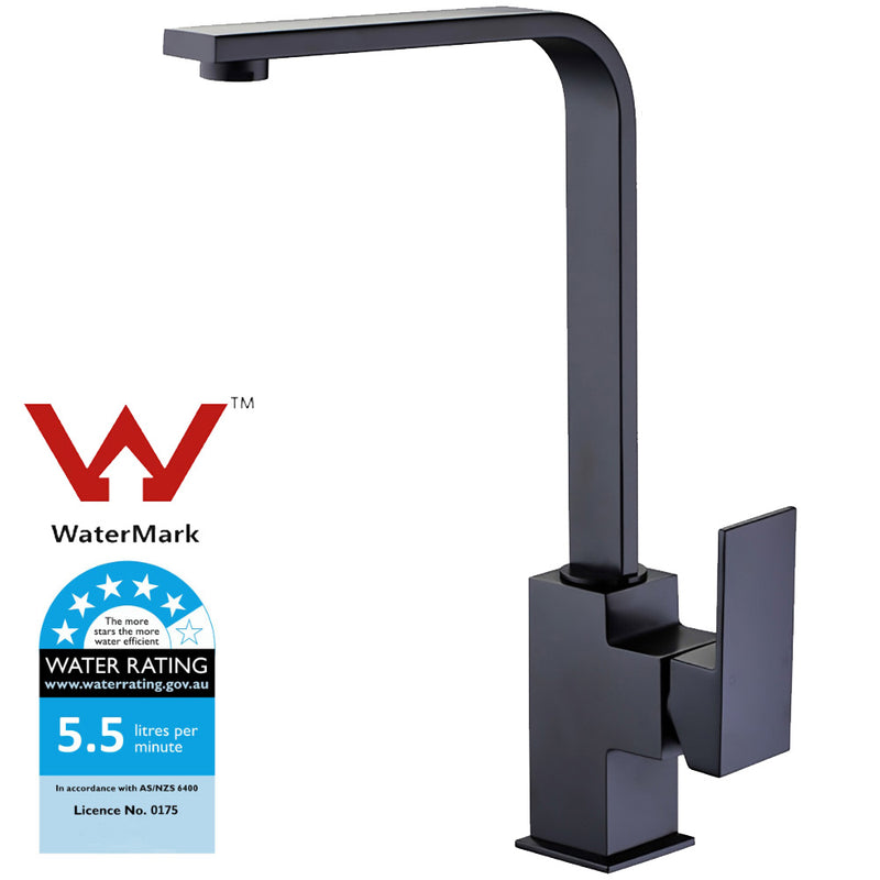 Rosa Swivel Sink Mixer Matt Black PSS1001LF-B