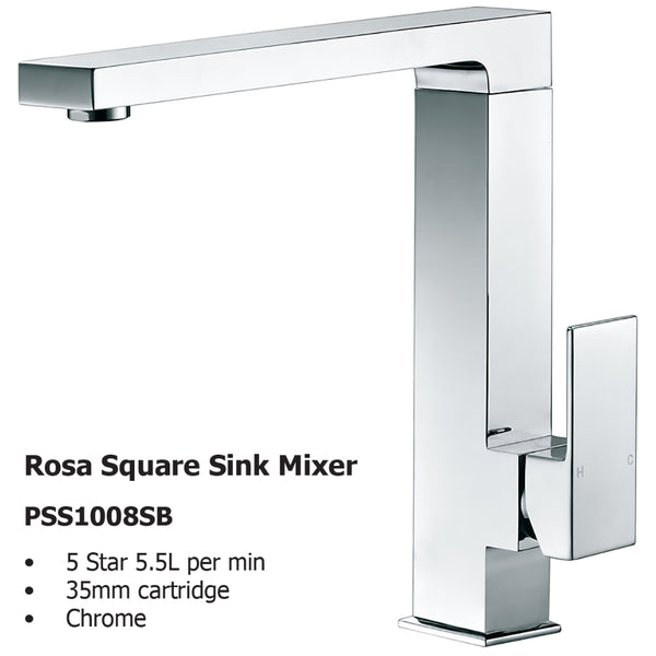 Rosa Square Sink Mixer PSS1008SB