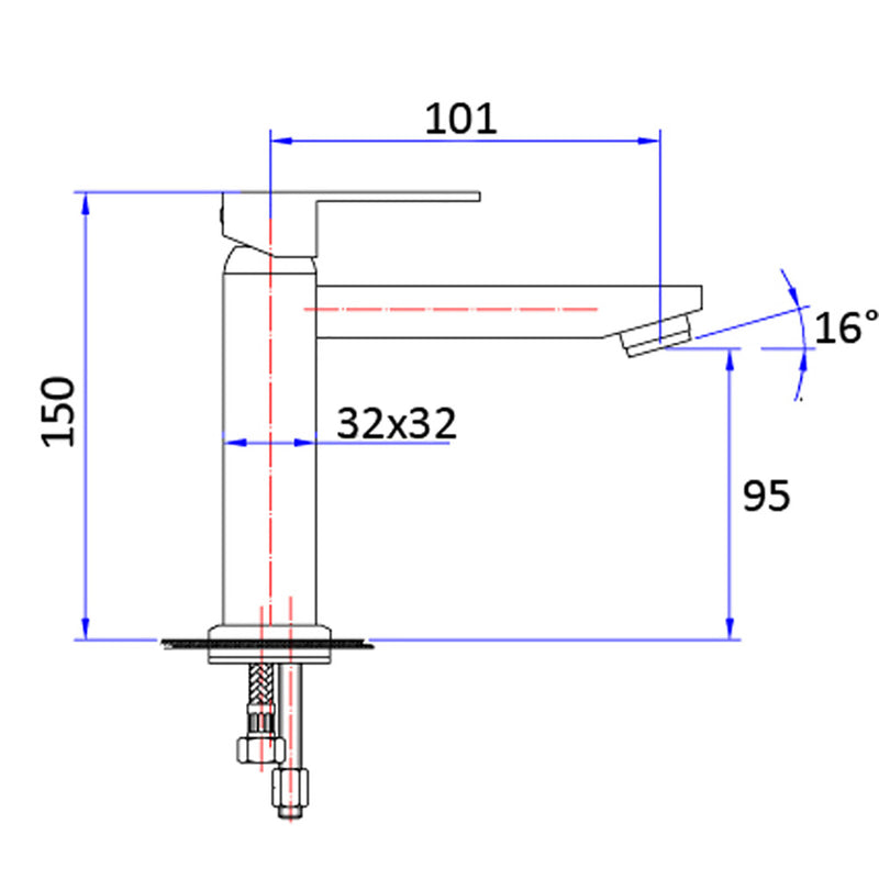 Rosa Slim Basin Mixer PSS2001SB