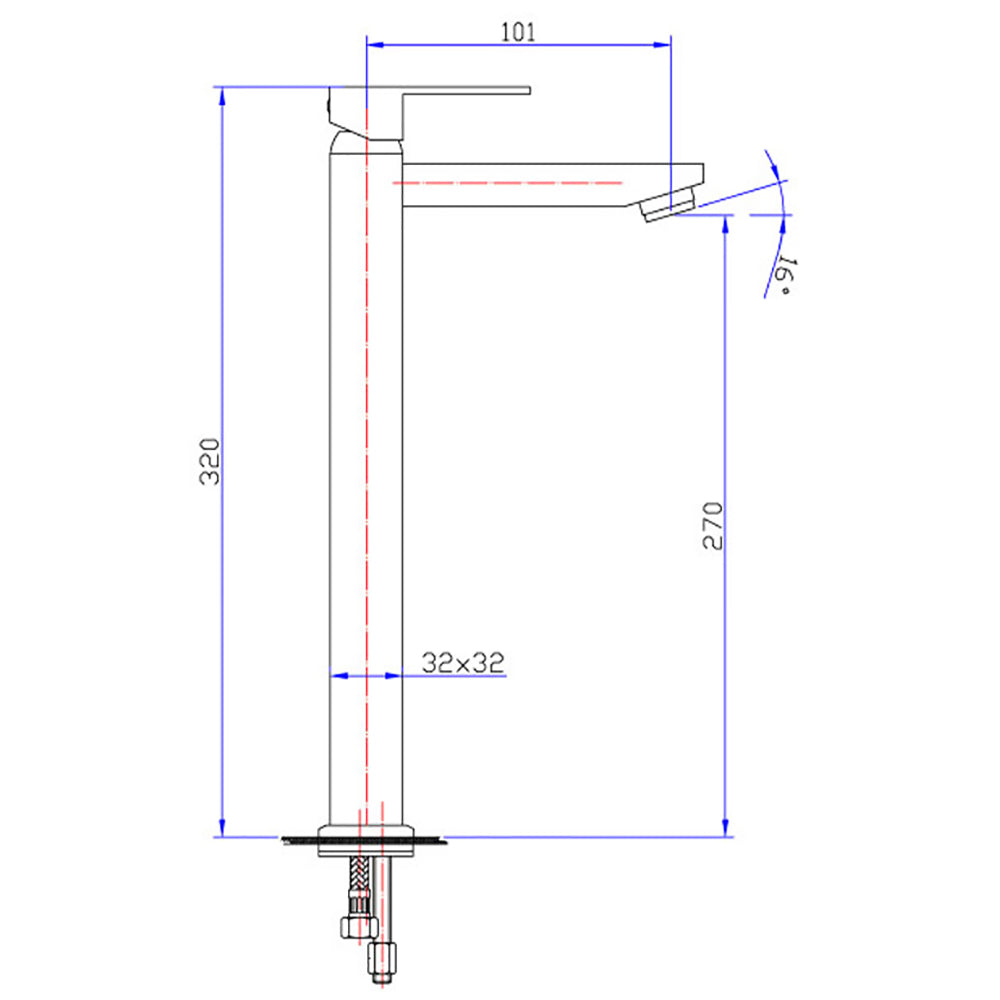 Rosa Slim High Rise Basin Mixer PSS2002SB - Bathroom Hub