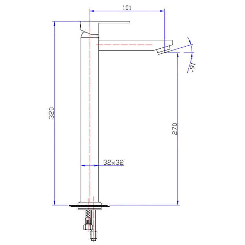 Rosa Slim High Rise Basin Mixer PSS2002SB