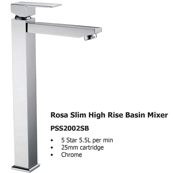 Rosa Slim High Rise Basin Mixer PSS2002SB