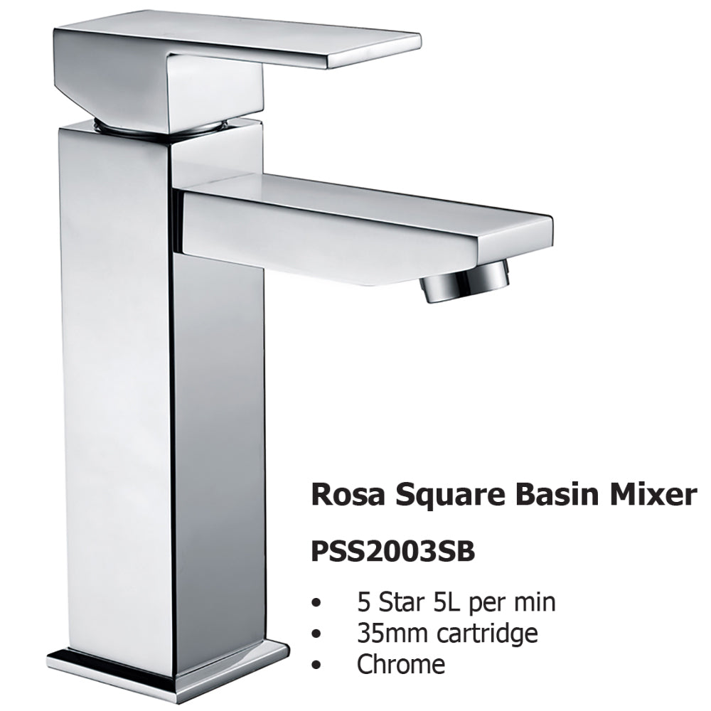Rosa Square Basin Mixer PSS2003LF - Bathroom Hub