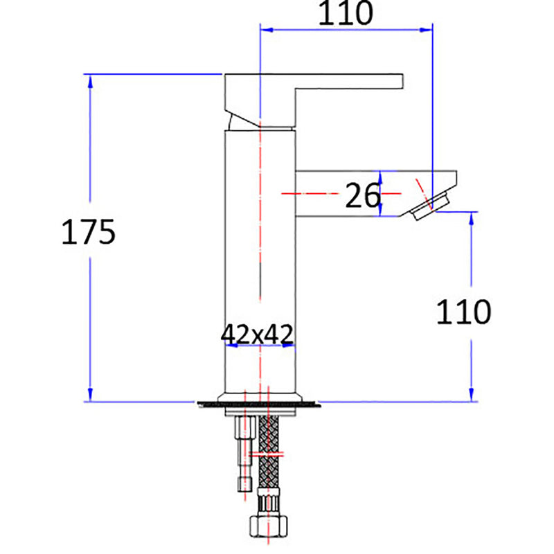 Rosa Square Basin Mixer PSS2003SB