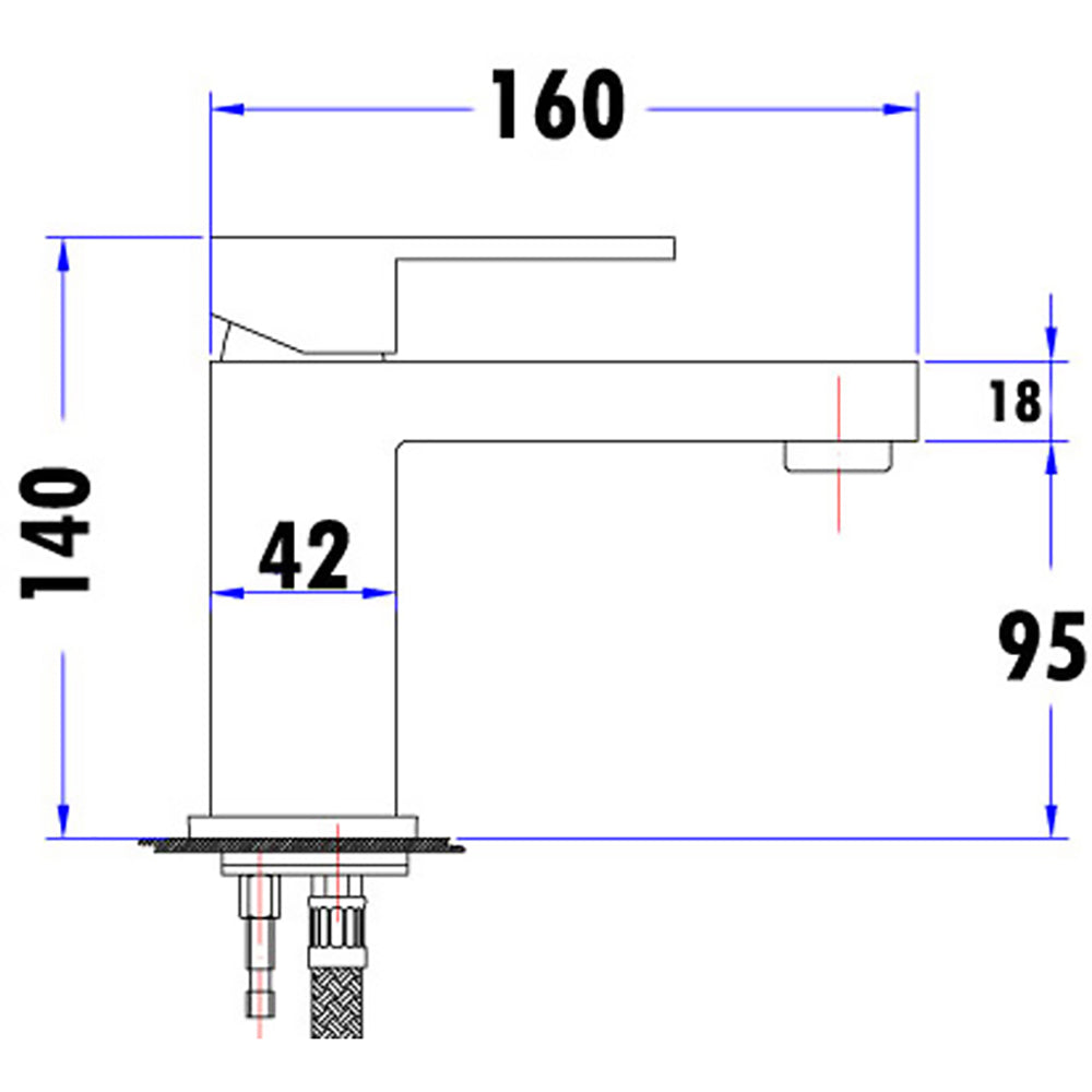 Rosa Basin Mixer Matt Black PSS2004LF-B
