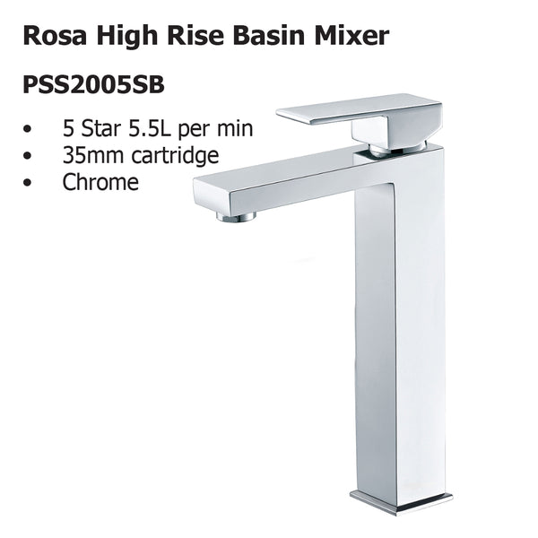 Rosa High Rise Basin Mixer PSS2005LF
