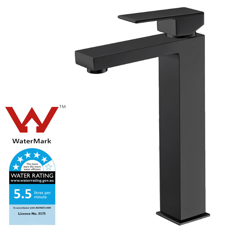 Rosa High Rise Basin Mixer Matt Black PSS2005SB-B