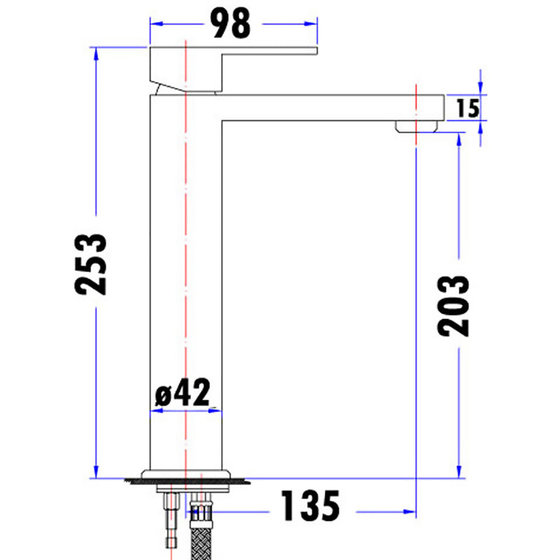 Rosa High Rise Basin Mixer PSS2005SB