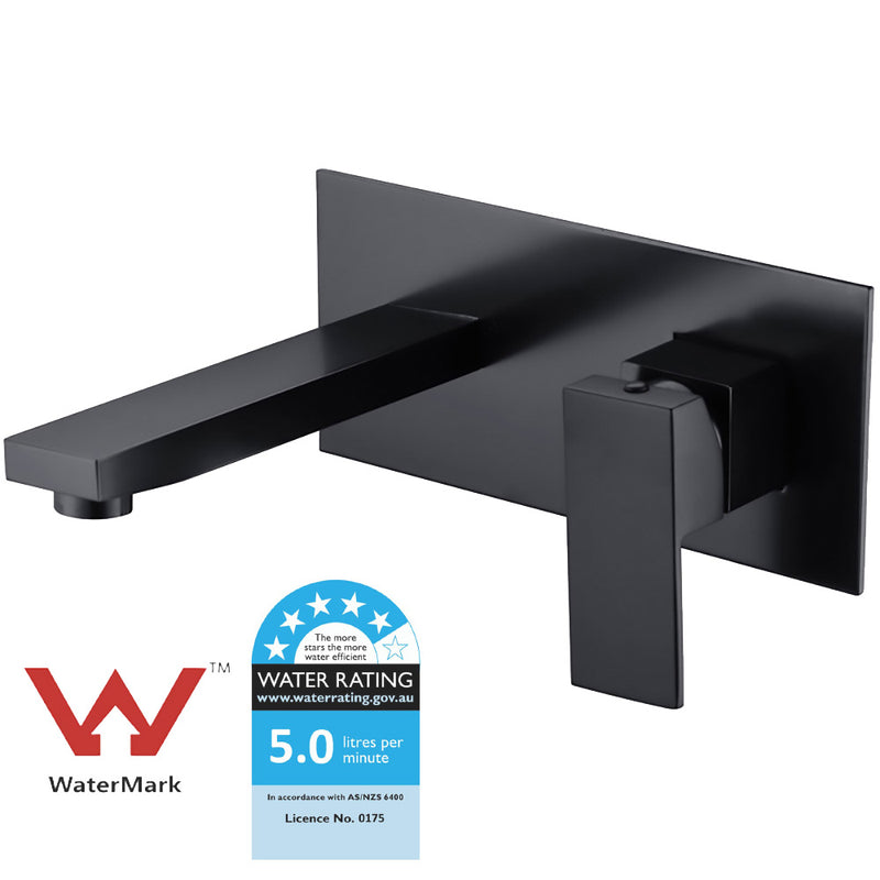 Rosa Wall Basin Mixer Matt Black PSS3003SB-B