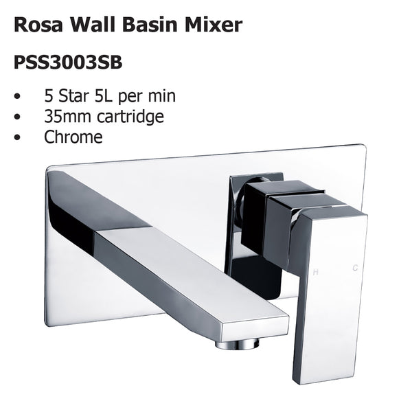 Rosa Wall Basin Mixer PSS3003SB