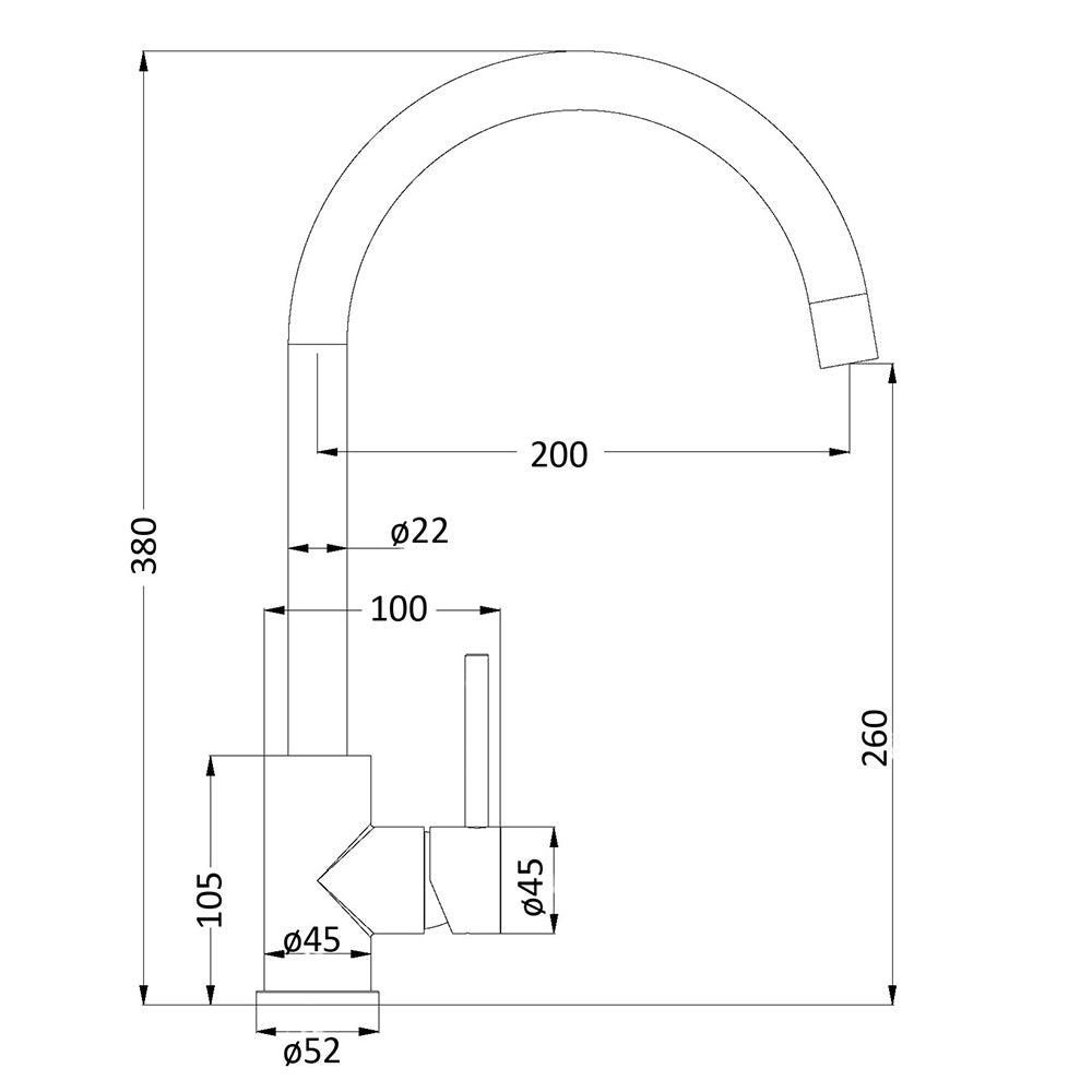 Otus SS304 Goose Neck Sink Mixer SS1001 - Bathroom Hub