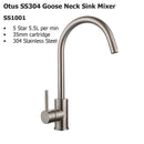 Otus SS304 Goose Neck Sink Mixer SS1001
