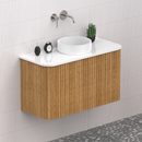 Fluted Timber Oak Designer Vanity Unit 900mm